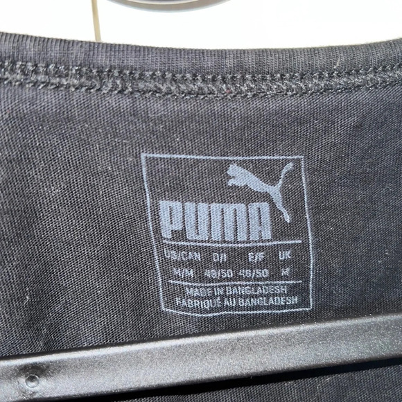 Puma black white logo tank top Sz M - Picture 4 of 11